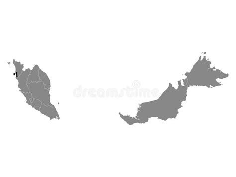 Location Map of Penang State Stock Vector - Illustration of malaysia, black: 192829229