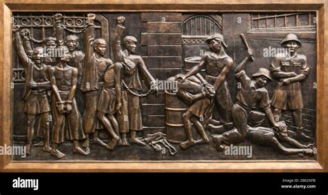 Vietnam Bas Relief Showing Torture And Brutality By The French