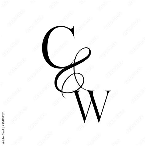 wc, cw, monogram logo. Calligraphic signature icon. Wedding Logo ...