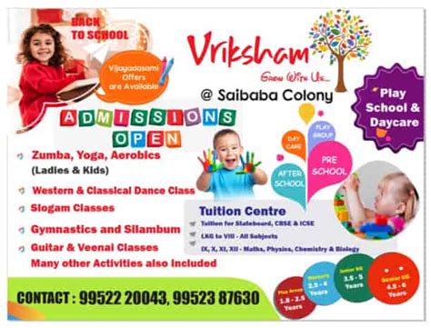 Vriksham Playschool Kalaikoodam Tuition Center In Saibaba Colony