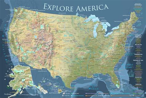 Amazon National Parks Map Poster X Inch Map Explore