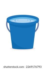 Vector Illustration Bucket Filled Water Stock Vector Royalty Free