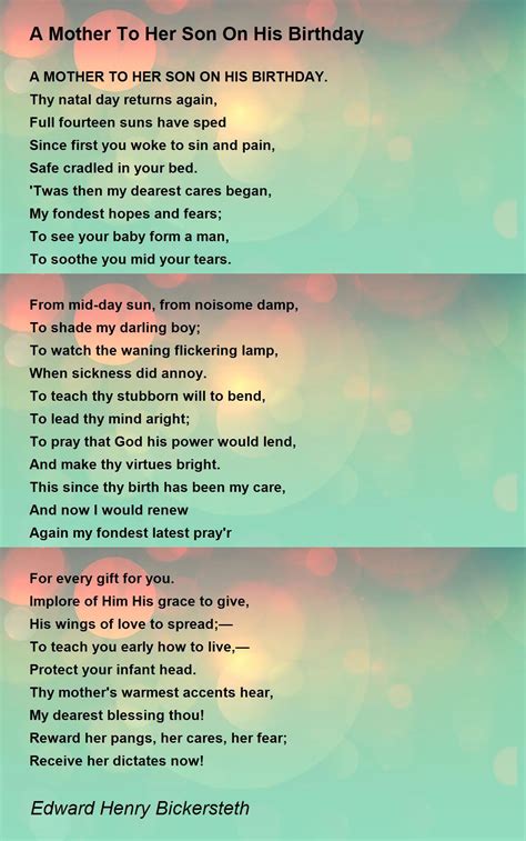 Happy Birthday Poems For Mom From Son