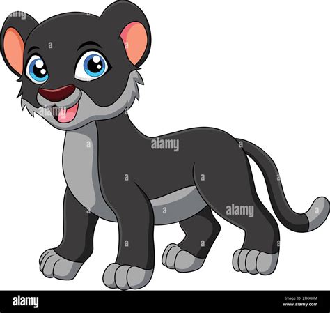 Cute Black Leopard animal cartoon vector illustration Stock Vector ...