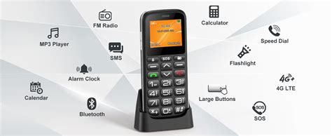 HCMOBI RS1 Unlocked Elderly Mobile Phone, SOS,4G-LTE Big Button Cell P ...