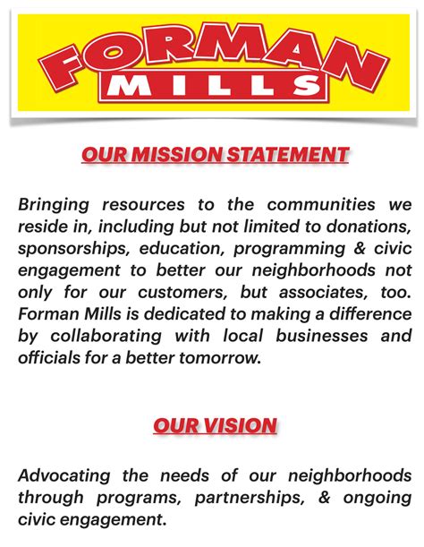 Our Mission & Vision Statements - Forman Mills