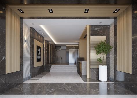 modern residential entrance lobby behance