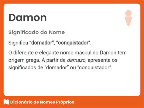 O Que Significa Damon - Significado do nome Damon - Dicionário de Nomes Próprios