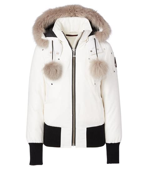 Moose Knuckles Debbie Down Bomber Jacket With Fur Hood Holt Renfrew Canada