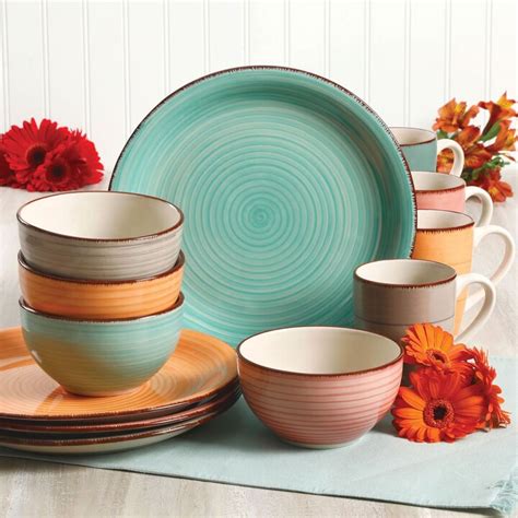 Gibson Home Color Vibes Pastel Piece Mix And Match Stoneware