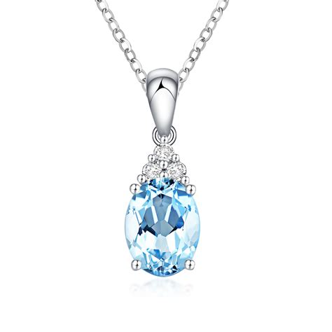 Aqua and diamond pendant