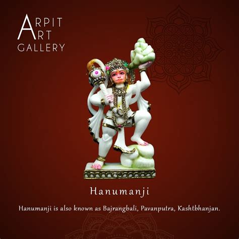 Arpit White Marble Hanuman Statue For Worship Size 12 Inches 1 Feet