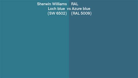 Sherwin Williams Loch Blue Sw 6502 Vs Ral Azure Blue Ral 5009 Side