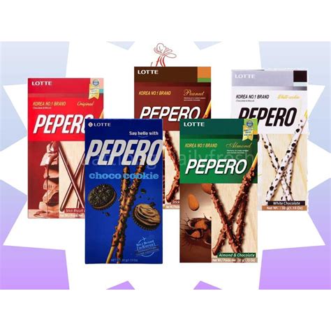 Lotte Pepero Stick Biscuits 32G Original Choco Cookie Peanut Almond