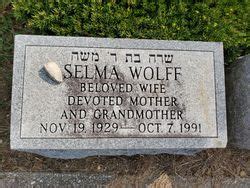 Selma Wolff 1929 1991 Find A Grave Memorial