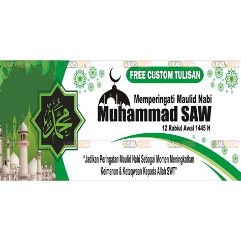 10 Desain Banner Spanduk Maulid Nabi Muhammad SAW 1445H