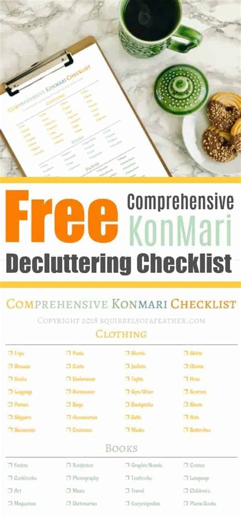 Ultimate FREE Comprehensive KonMari Checklist [5 Page Printable]