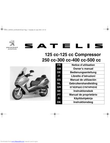 Peugeot Satelis 125 Compressor Owner S Manual Manualzz