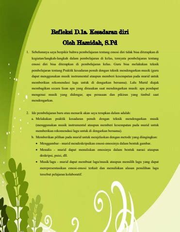 Refleksi Kesadaran Diri Modul 2 2 Hamidah Hamidah Flip PDF AnyFlip