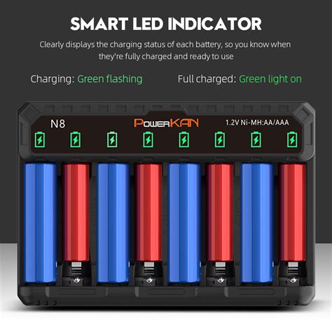 POWERKAN N8 Battery Charger LED Can Be Independently Used For 8 1 2V Ni