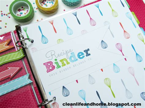 Clean Life And Home Printable Recipe Binder With Divider Tabs