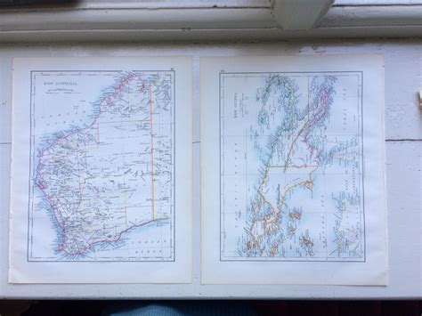 1899 New Zealand Original Antique W And Ak Johnston Maps X 2 Wall Decor