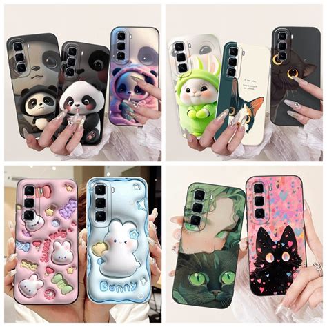 For Infinix Hot Pro G X Case Lovely Panda Rabbit Cartoon Soft
