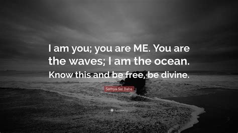 Sathya Sai Baba Quote: “I am you; you are ME. You are the waves; I am the ocean. Know this and ...