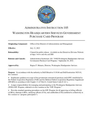 Fillable Online AI 105 Washington Headquarters Services Government