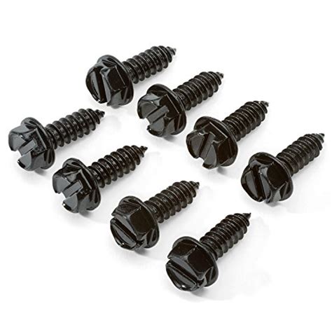 Black License Plate Screws Kit Set Of Fasteners For Front And Back