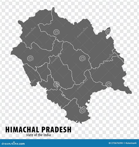 Blank Map State Himachal Pradesh Of India High Quality Map Himachal