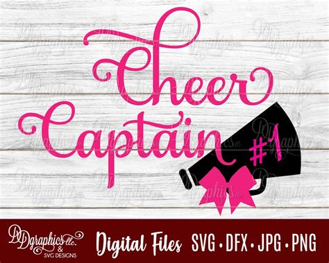 Cheer Captain Svg Cheer Svg Cheerleading Svg Megaphone Etsy