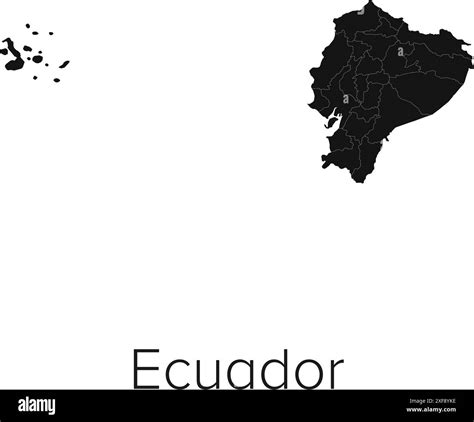 Ecuador Map Vector Illustration Silhouette Outline Ecuador Travel