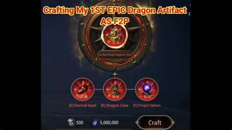 Crafting My St Epic Dragon Artifact Mir Youtube