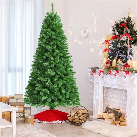 Gymax 7 Ft Pre Lit Artificial Christmas Tree With Colorful Fiber Optic Lights For Holiday Decor