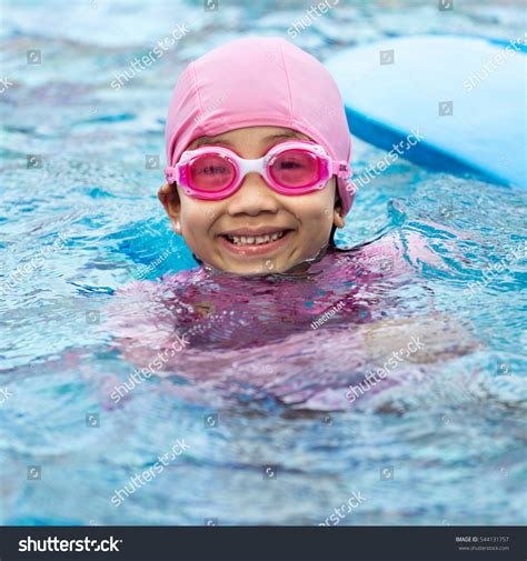 Little Girl Swimming Pool Stock Photo (Edit Now) 544131757