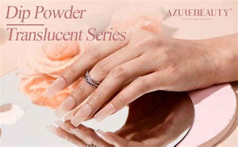 Amazon AZUREBEAUTY Dip Powder Set 6 Pcs Translucent Nude Pink