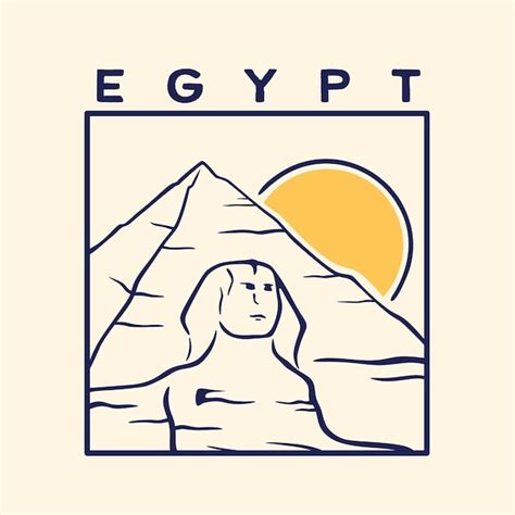 Premium Vector Vector Illustration Of Sphinx And Giza Pyramid Hand