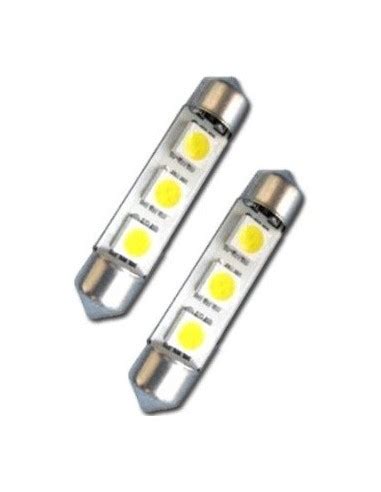 Coppia Lampadine Siluro Giallo Led Smd Mm Canbus