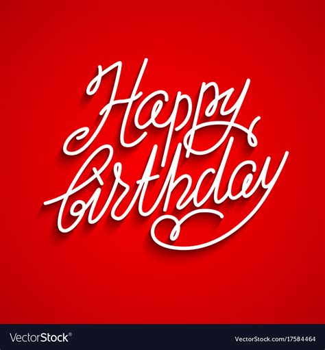 Happy birthday red lettering Royalty Free Vector Image