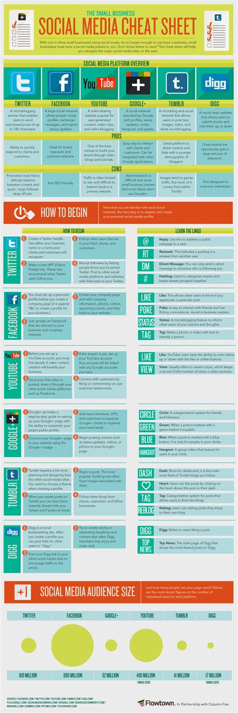 Infographic Social Media Networking Site Cheat Sheet