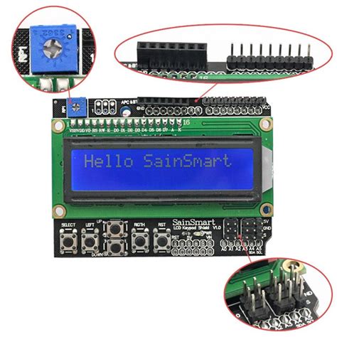 SainSmart Keypad Shield 1602 LCD Module V3 Display For Arduino MEGA