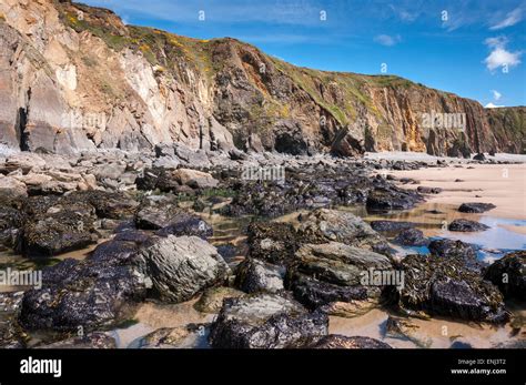 Cliffs Rocks And Rock Pools At Marloes Sands In Pembrokeshire On A