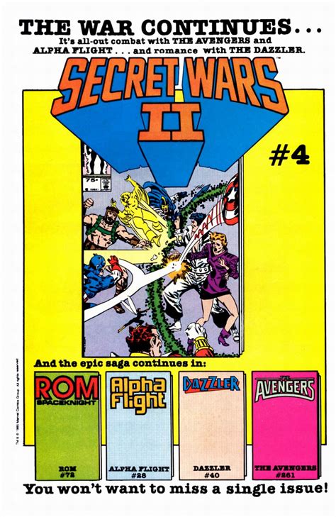 Marvel At Secret Wars Ii You Don T Read Comics