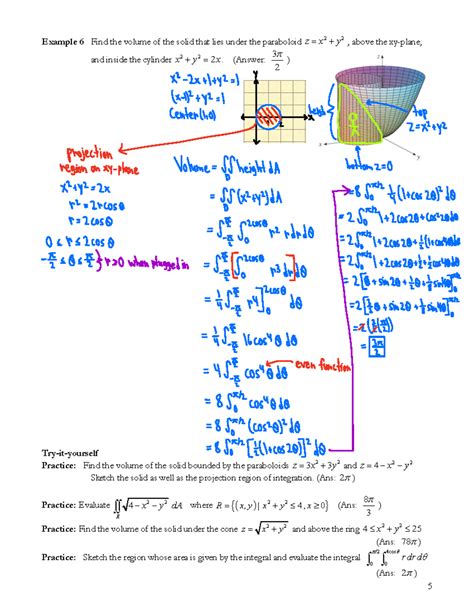 Volume Under Paraboloid And Inside Cylinder Example Find The