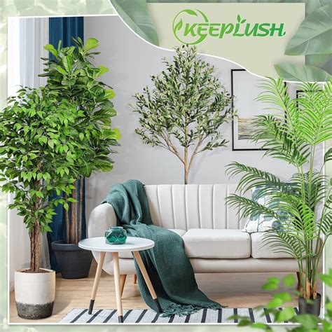 Keeplush Rboles Artificiales De Ficus Grandes De Pies Con Troncos