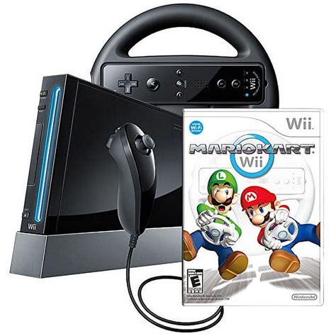 Wii Console with Mario Kart Wii Bundle - Black (Used/Pre-Owned ...