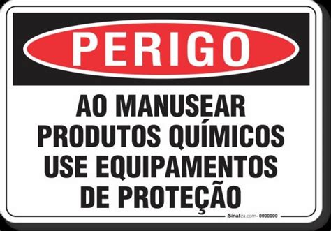 PLACA PERIGO AO MANUSEAR PRODUTOS QUÍMICOS USE EPI MadeiraMadeira