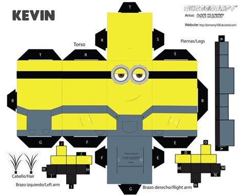 Cubeecraft Minion Kevin Paper Toys Template Minions Paper Doll Template