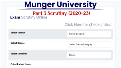 Munger University Part Scrutiny Online